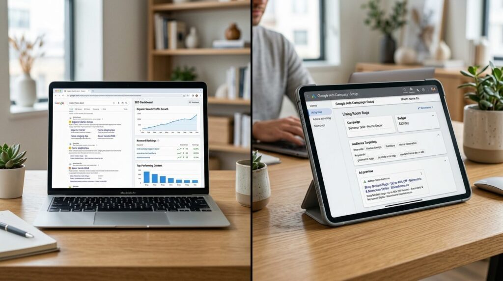 Split-screen comparison visualization: left side shows organ